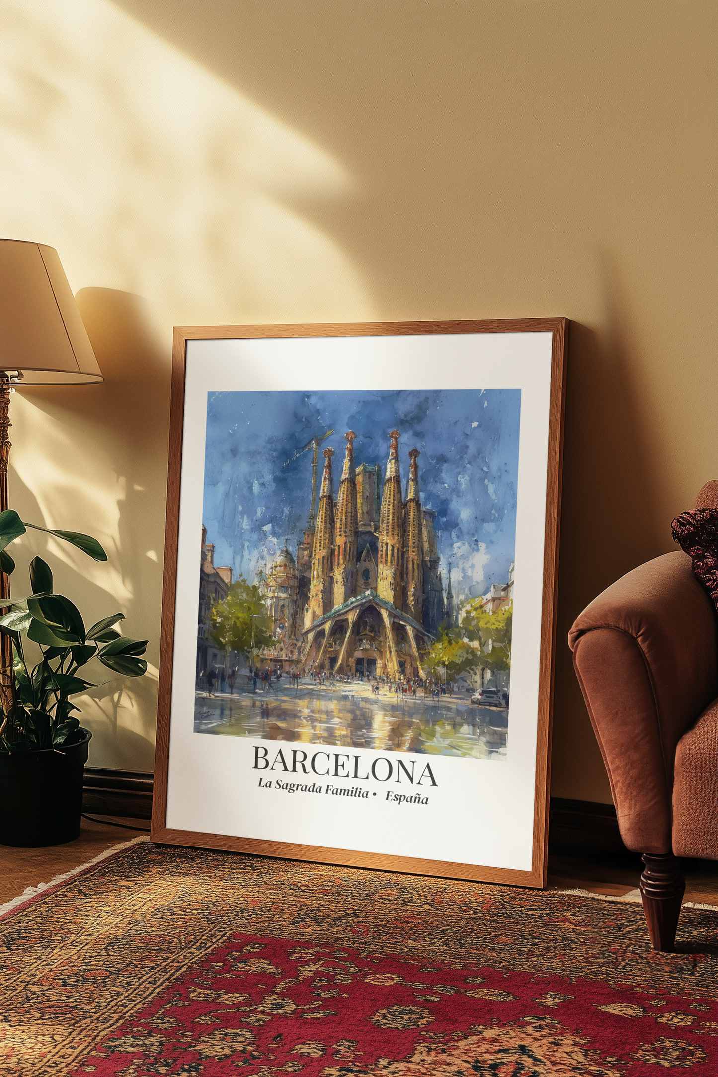 Barcelona Sagrada Familia – Fine Art Poster Print, Spanish Cruise Ship Port Wall Art, Iconic Landmark Decor