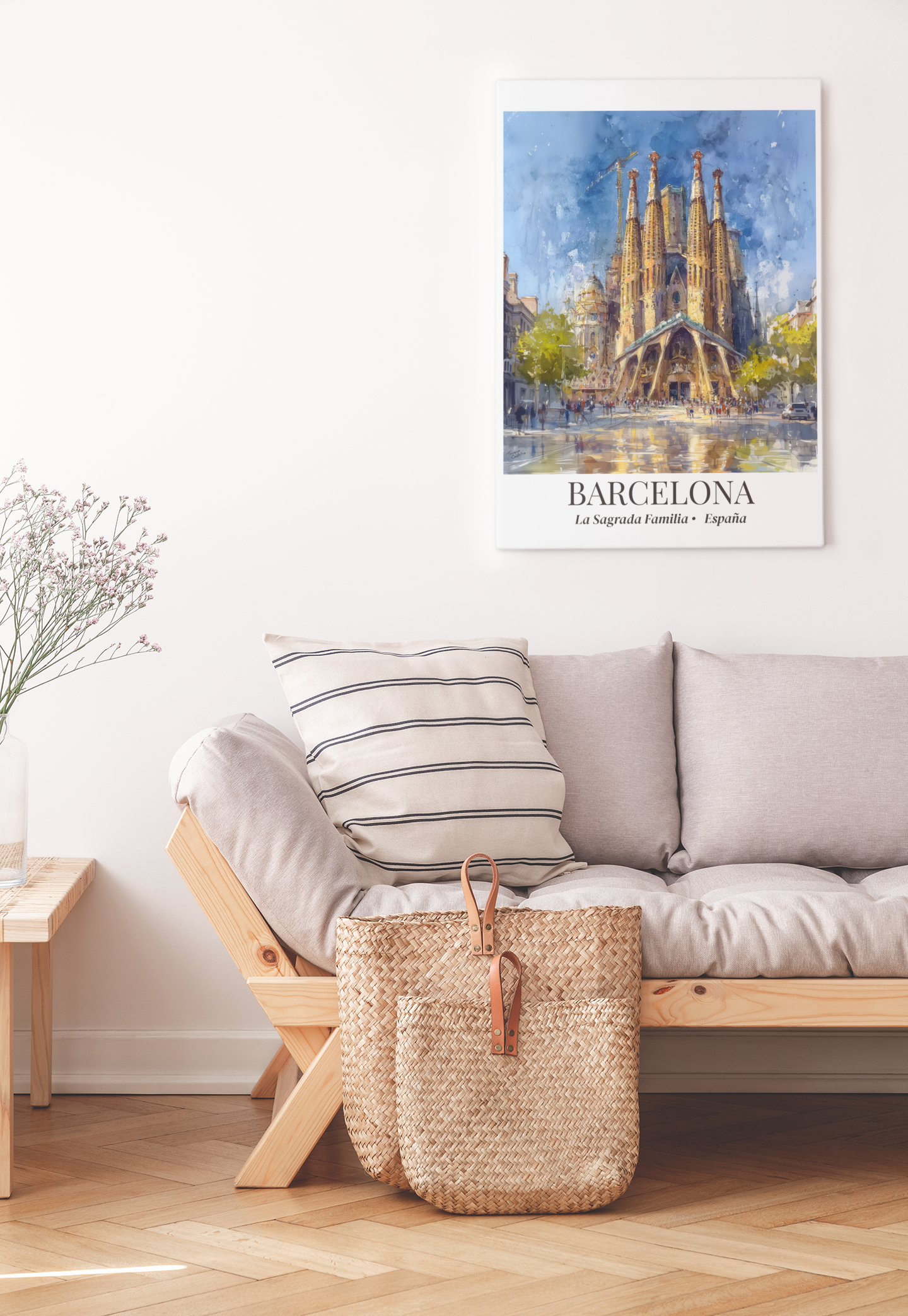 Barcelona Sagrada Familia – Fine Art Poster Print, Spanish Cruise Ship Port Wall Art, Iconic Landmark Decor