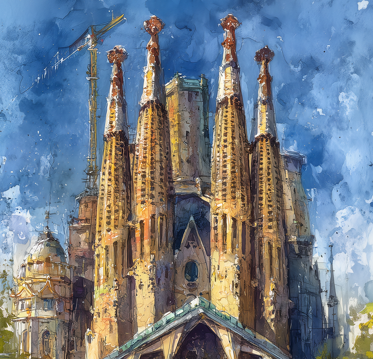 Barcelona Wall Art – Sagrada Familia Canvas Print, Spain Travel Decor, Mediterranean Architecture Artwork, Cruise Memory Gift