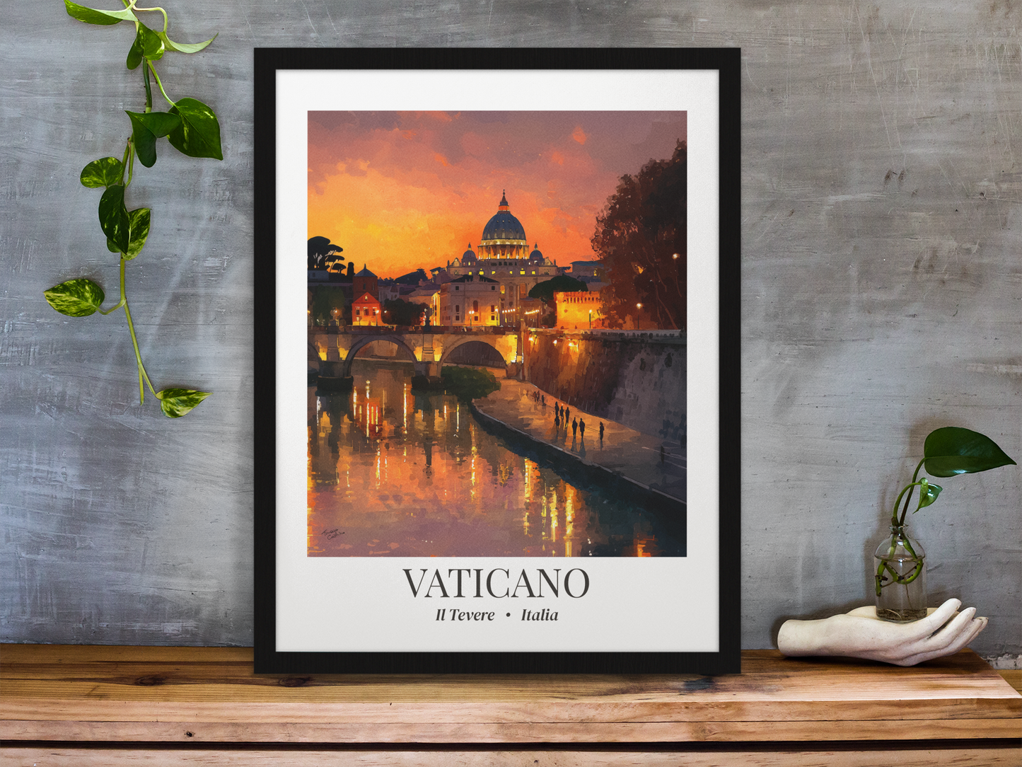 Vatican Wall Art – St Peters Basilica Canvas Print, Rome Sunset Decor, Italy Travel Artwork, Romantic European Gift