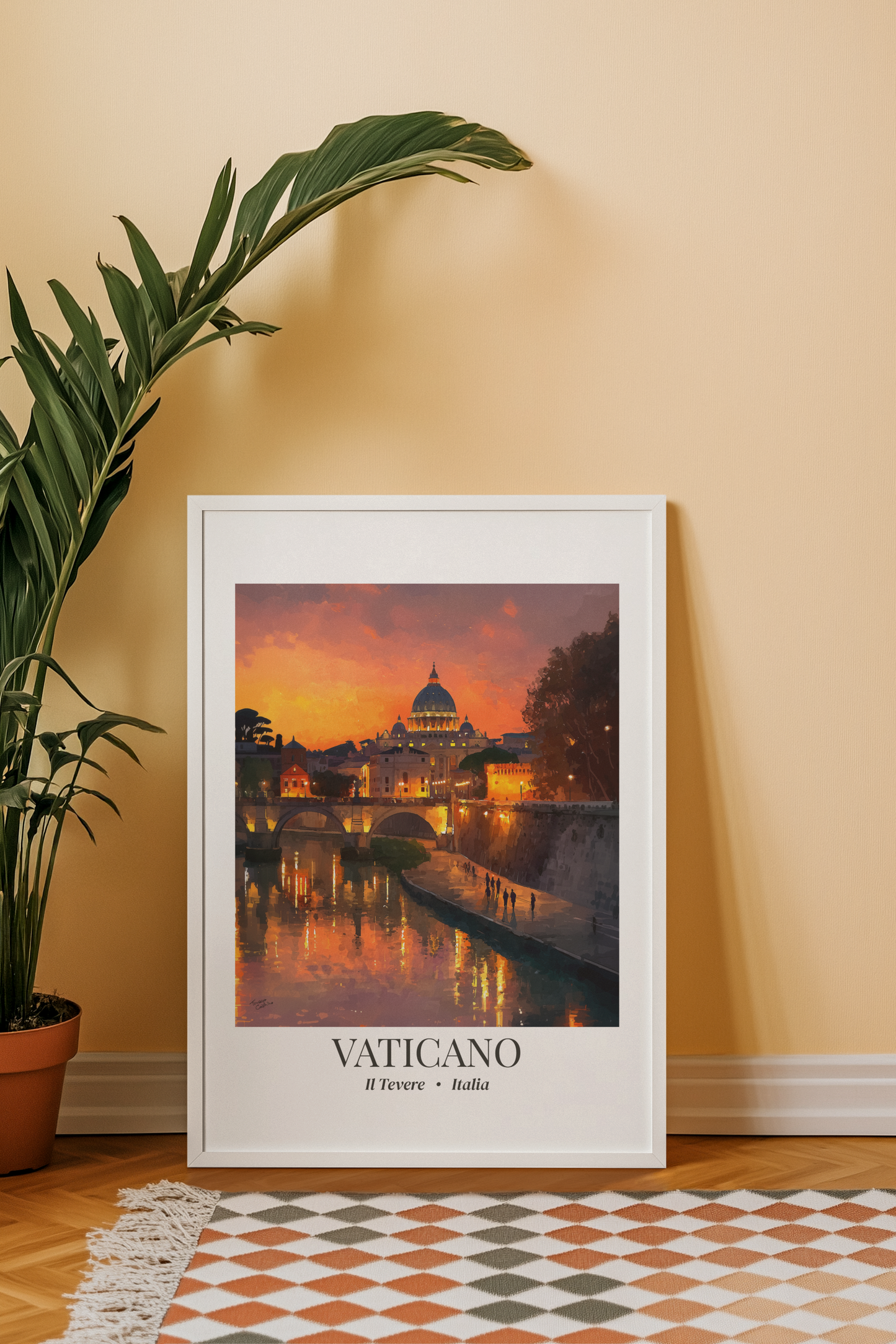 Vatican Wall Art – St Peters Basilica Canvas Print, Rome Sunset Decor, Italy Travel Artwork, Romantic European Gift
