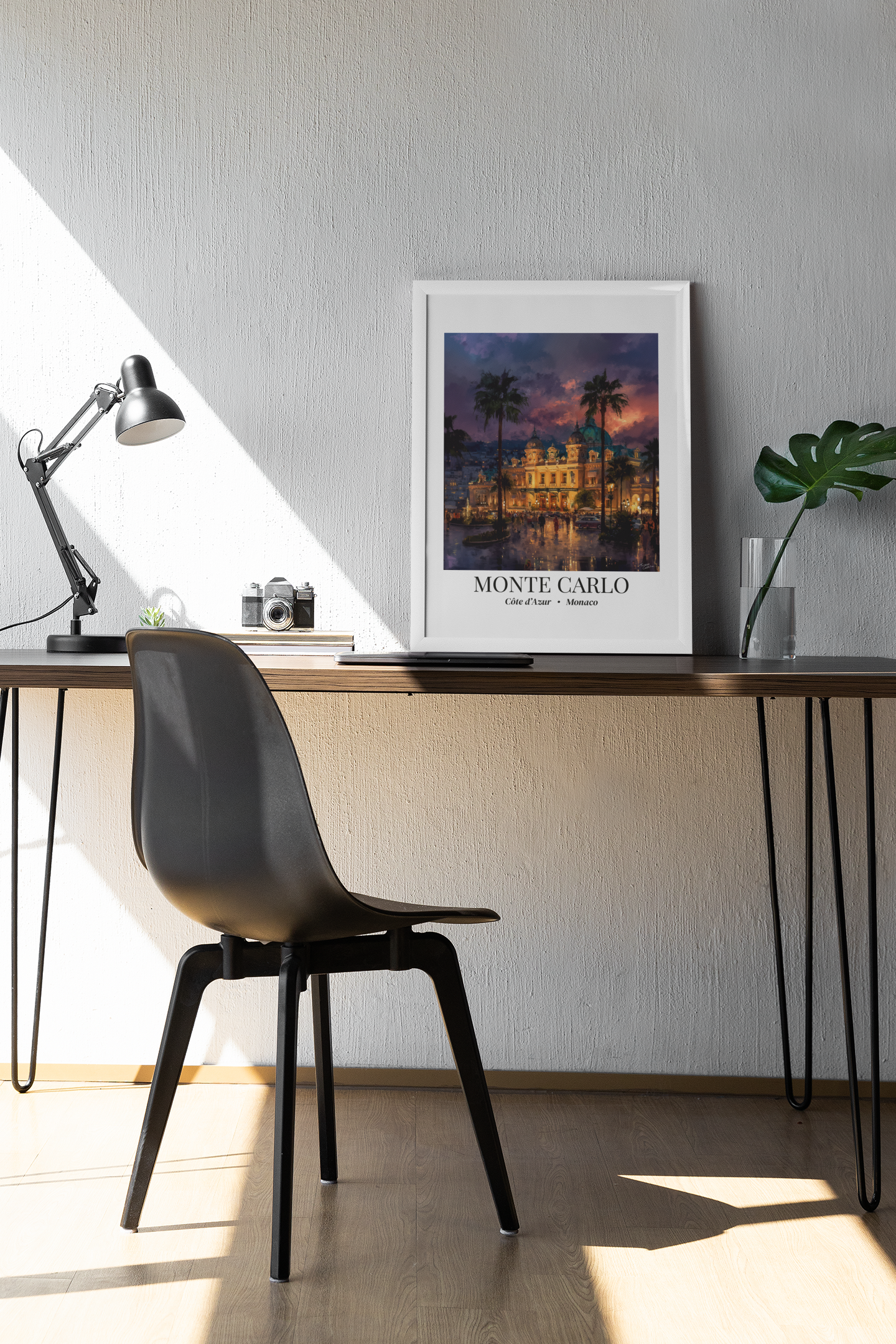 Monte Carlo Framed Art Print — Coastal Monaco Vintage Travel Poster