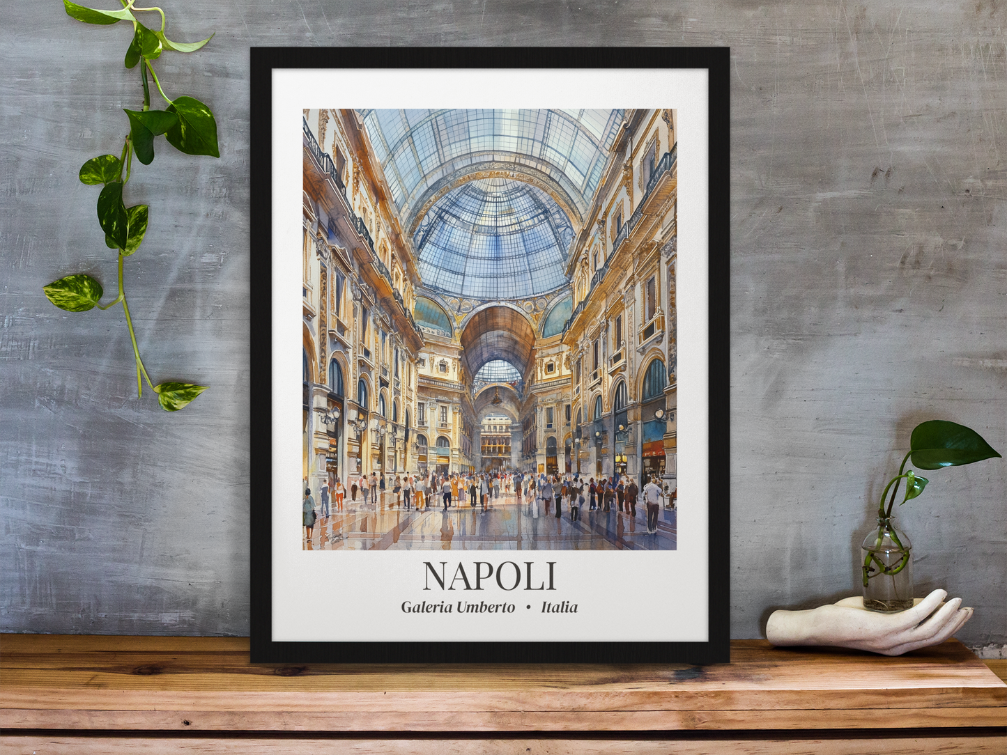 Napoli Galleria Umberto Matte Fine Art Canvas Print Framed