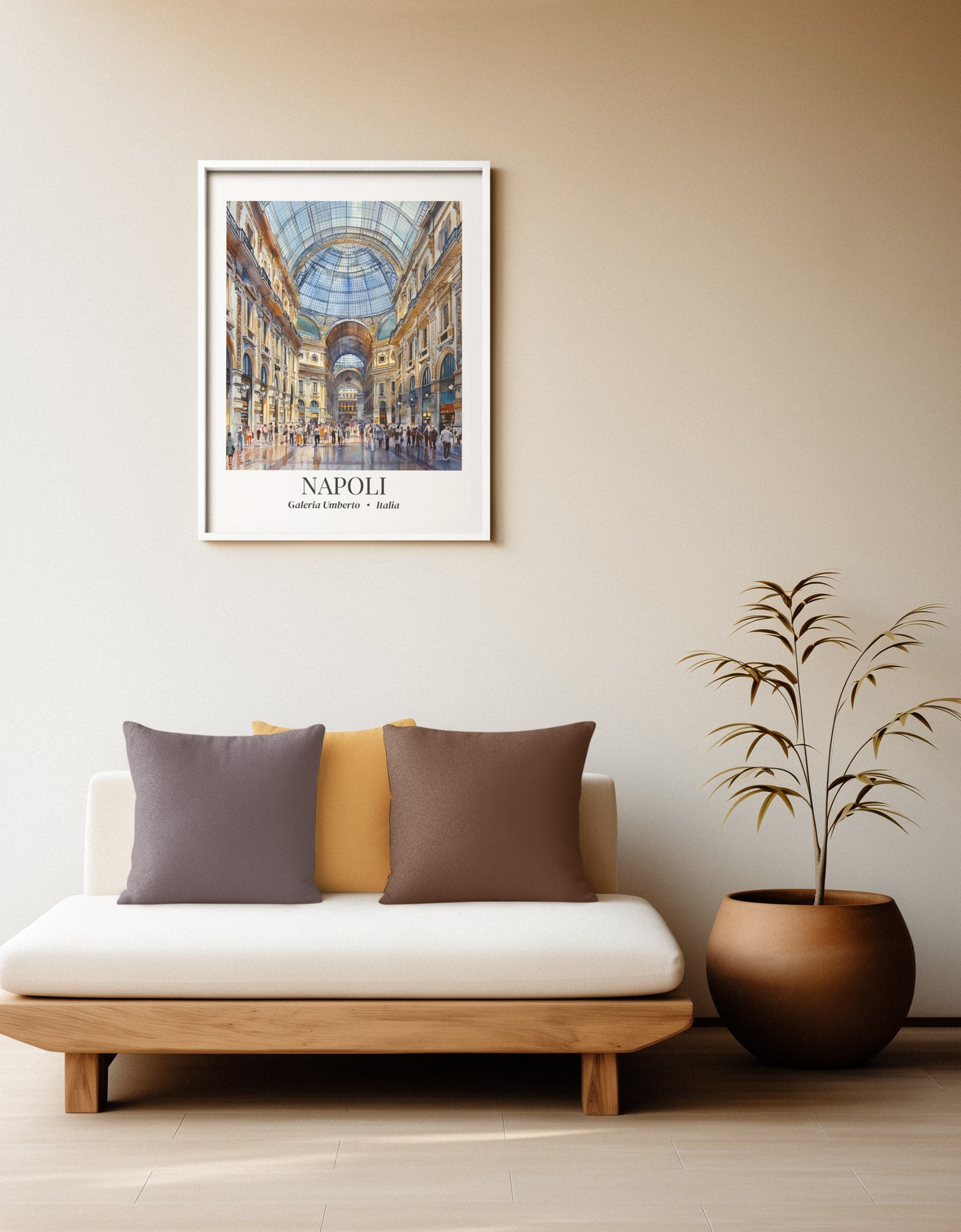 Napoli Galleria Umberto Matte Fine Art Canvas Print Framed