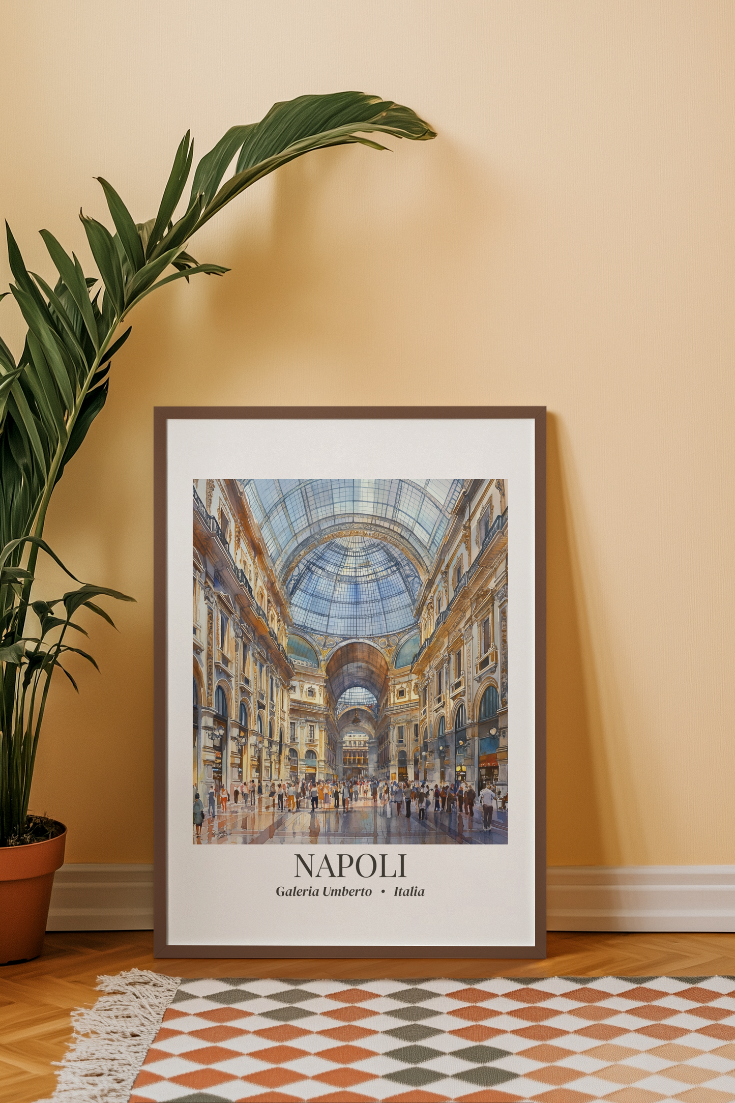 Napoli Galleria Umberto Matte Fine Art Canvas Print Framed