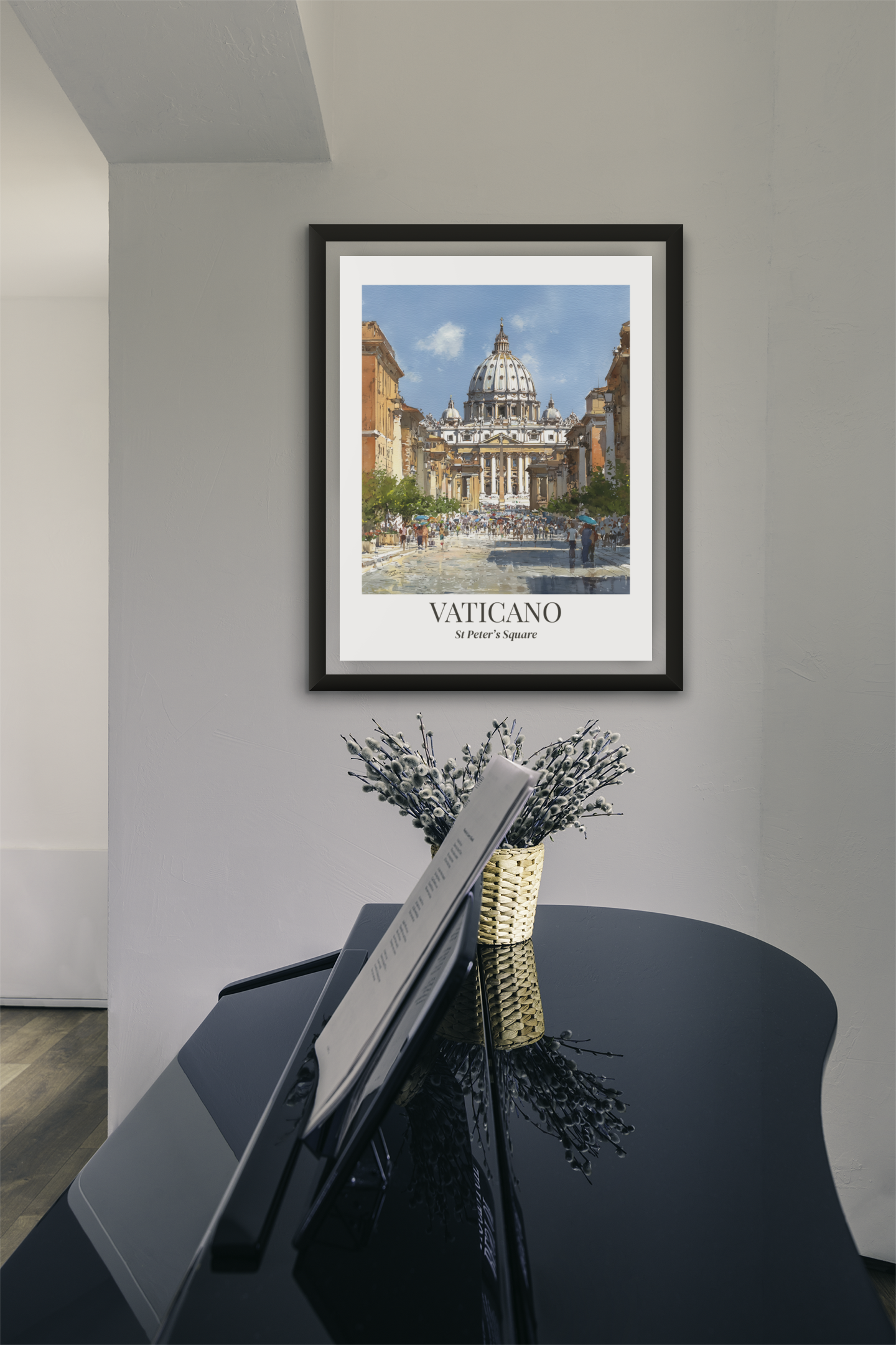 Vaticano St. Peter's Square Framed Matte Canvas Print