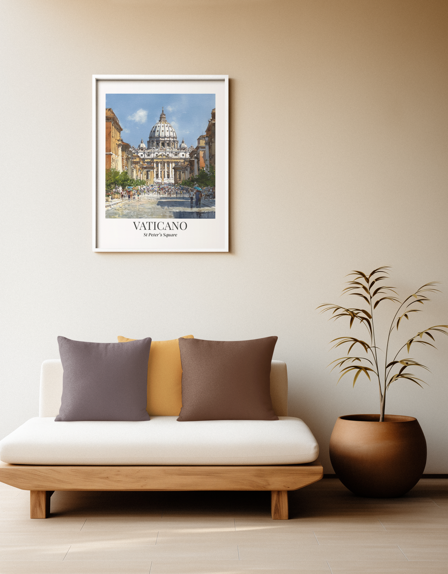 Vaticano St. Peter's Square Framed Matte Canvas Print