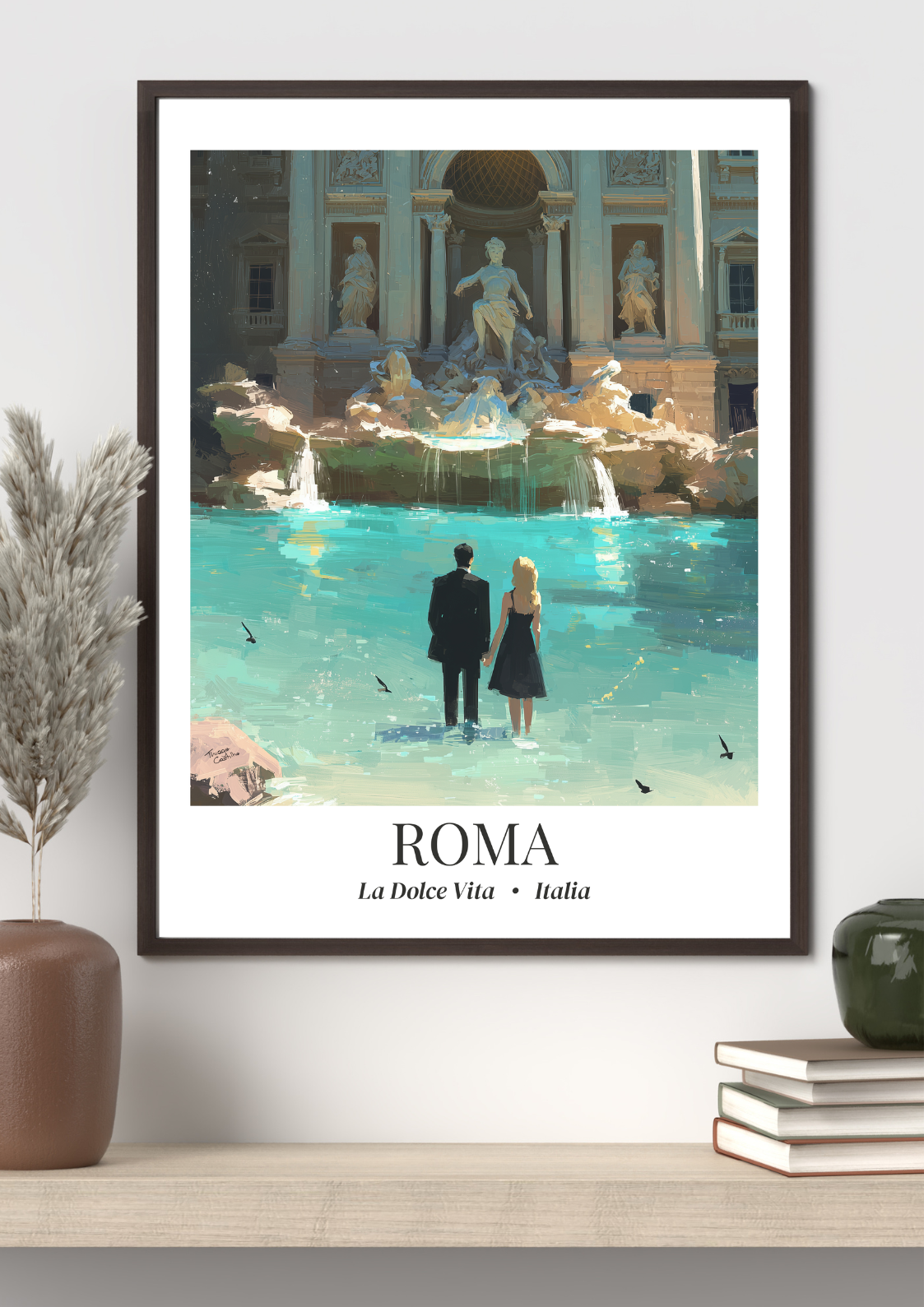 Roma Travel Poster Matte Canvas Fine Art Framed Canvas