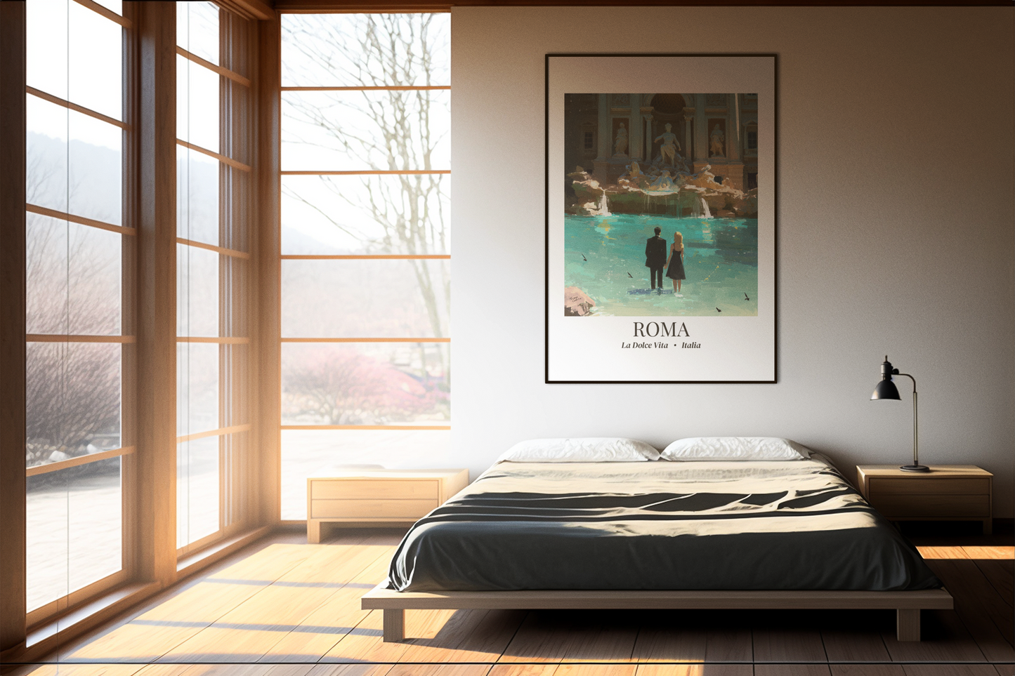 Roma Travel Poster Matte Canvas Fine Art Framed Canvas
