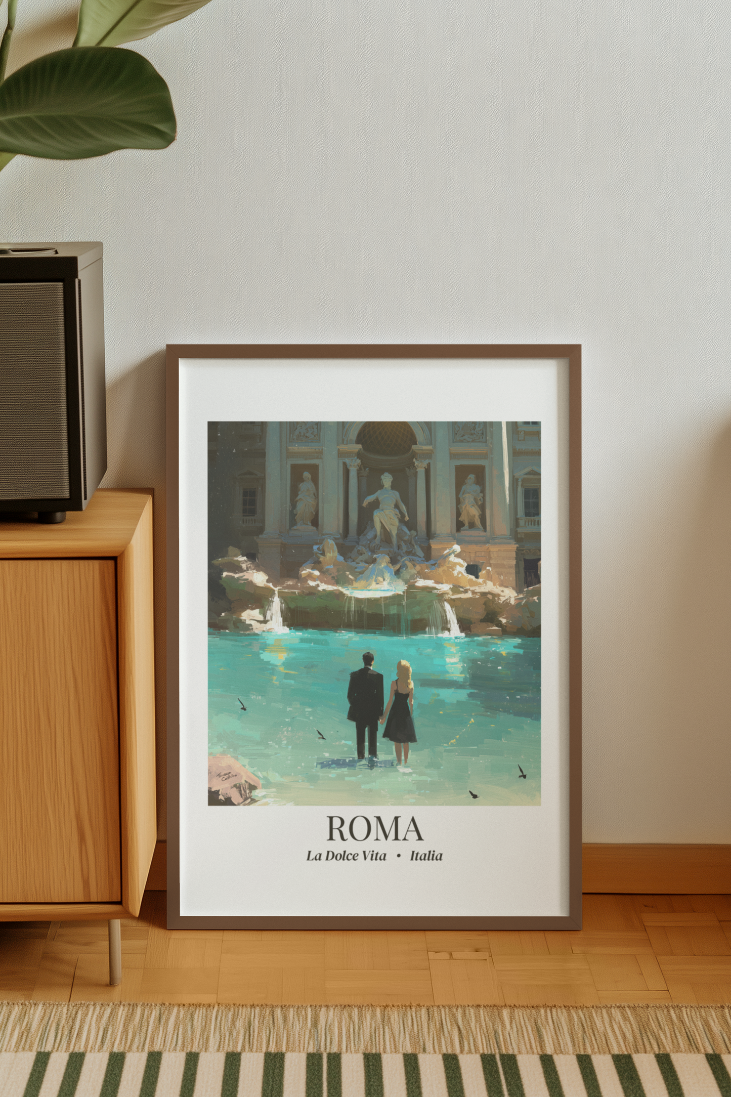 Roma Travel Poster Matte Canvas Fine Art Framed Canvas