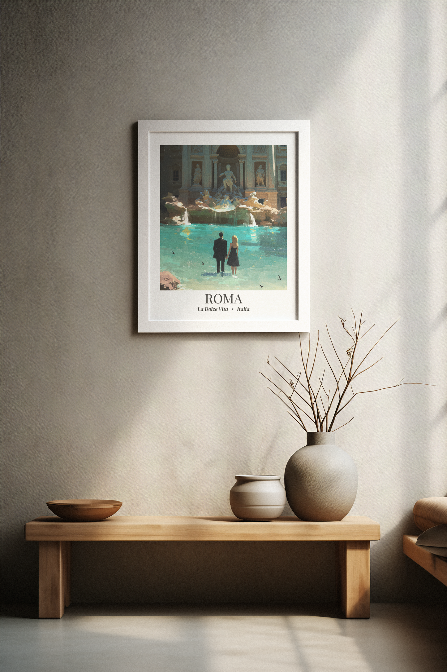 Roma Travel Poster Matte Canvas Fine Art Framed Canvas