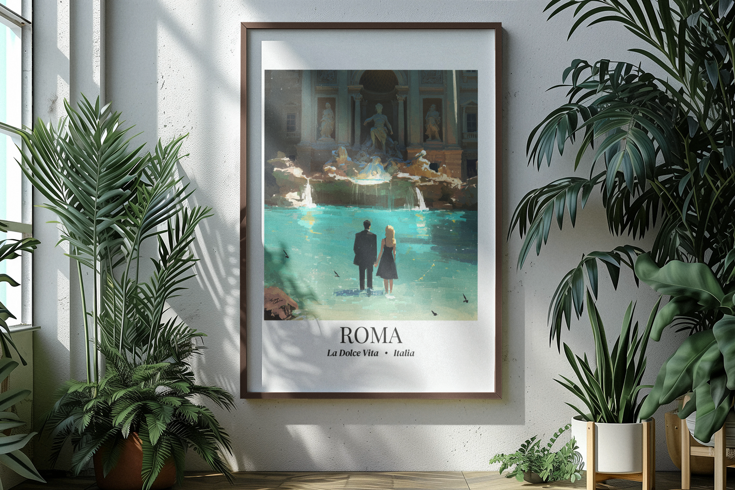 Roma Travel Poster Matte Canvas Fine Art Framed Canvas