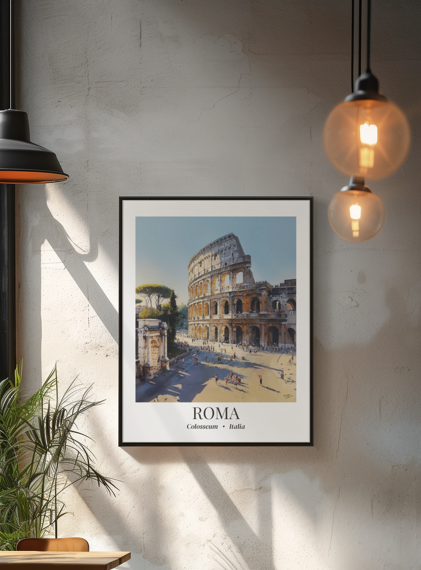Rome Colosseum Matte Framed Canvas Fine Art Print — Travel Poster Wall Art
