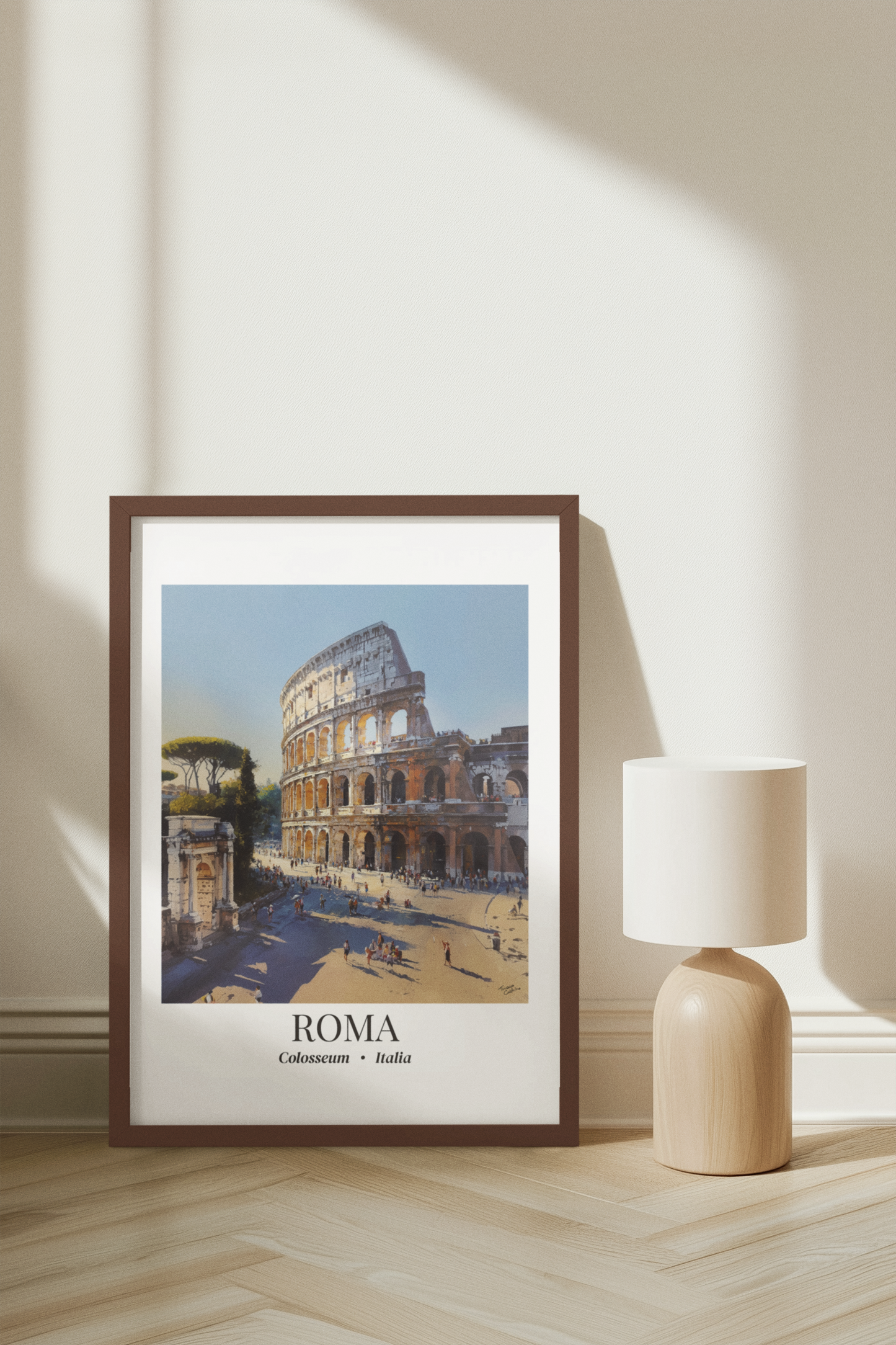 Rome Colosseum Matte Framed Canvas Fine Art Print — Travel Poster Wall Art