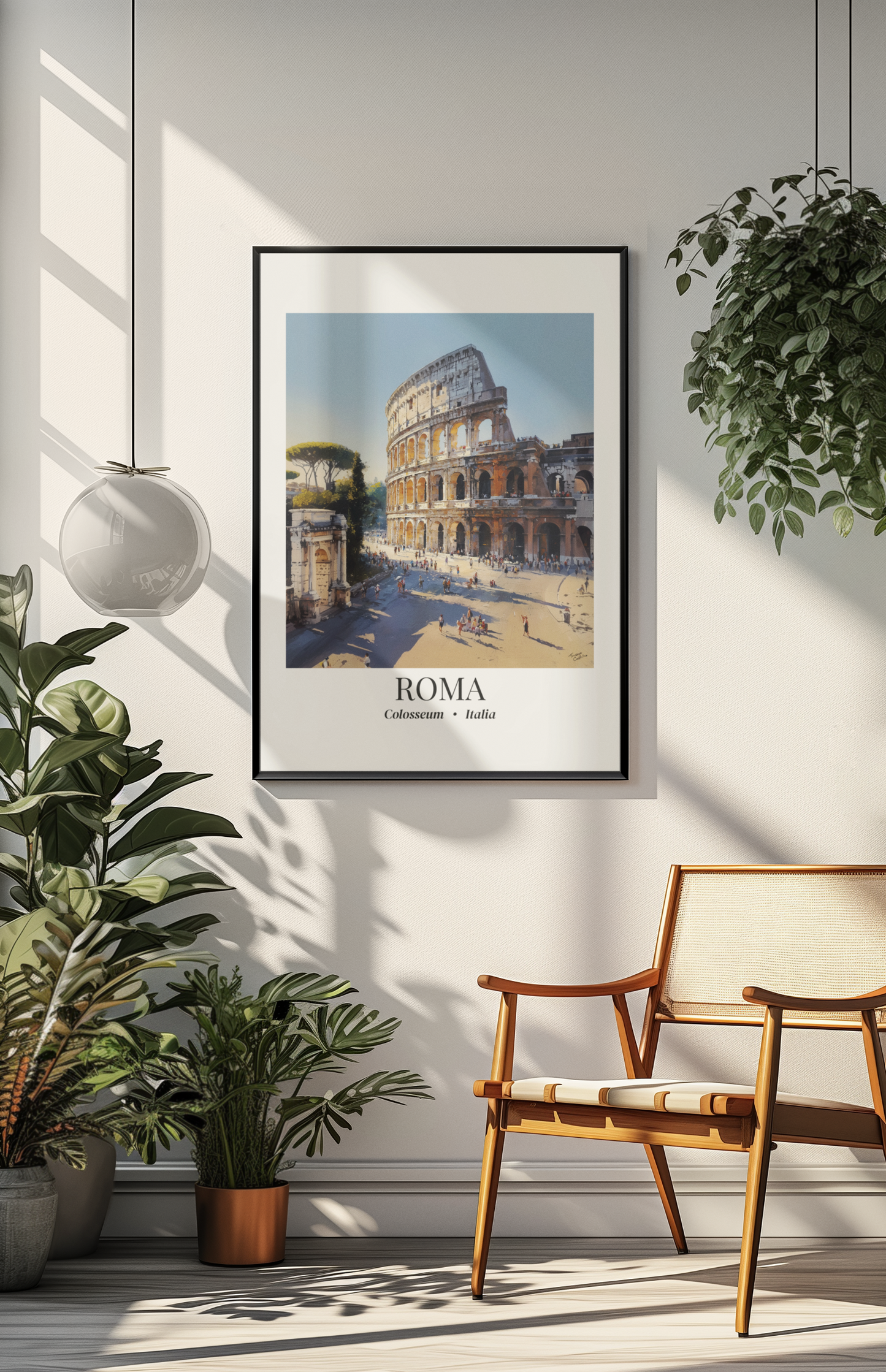 Rome Colosseum Matte Framed Canvas Fine Art Print — Travel Poster Wall Art