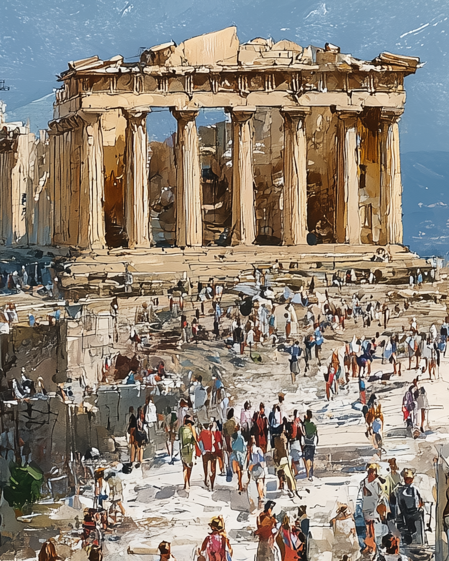 Athens Acropolis Framed Canvas Print — Travel Wall Fine Art