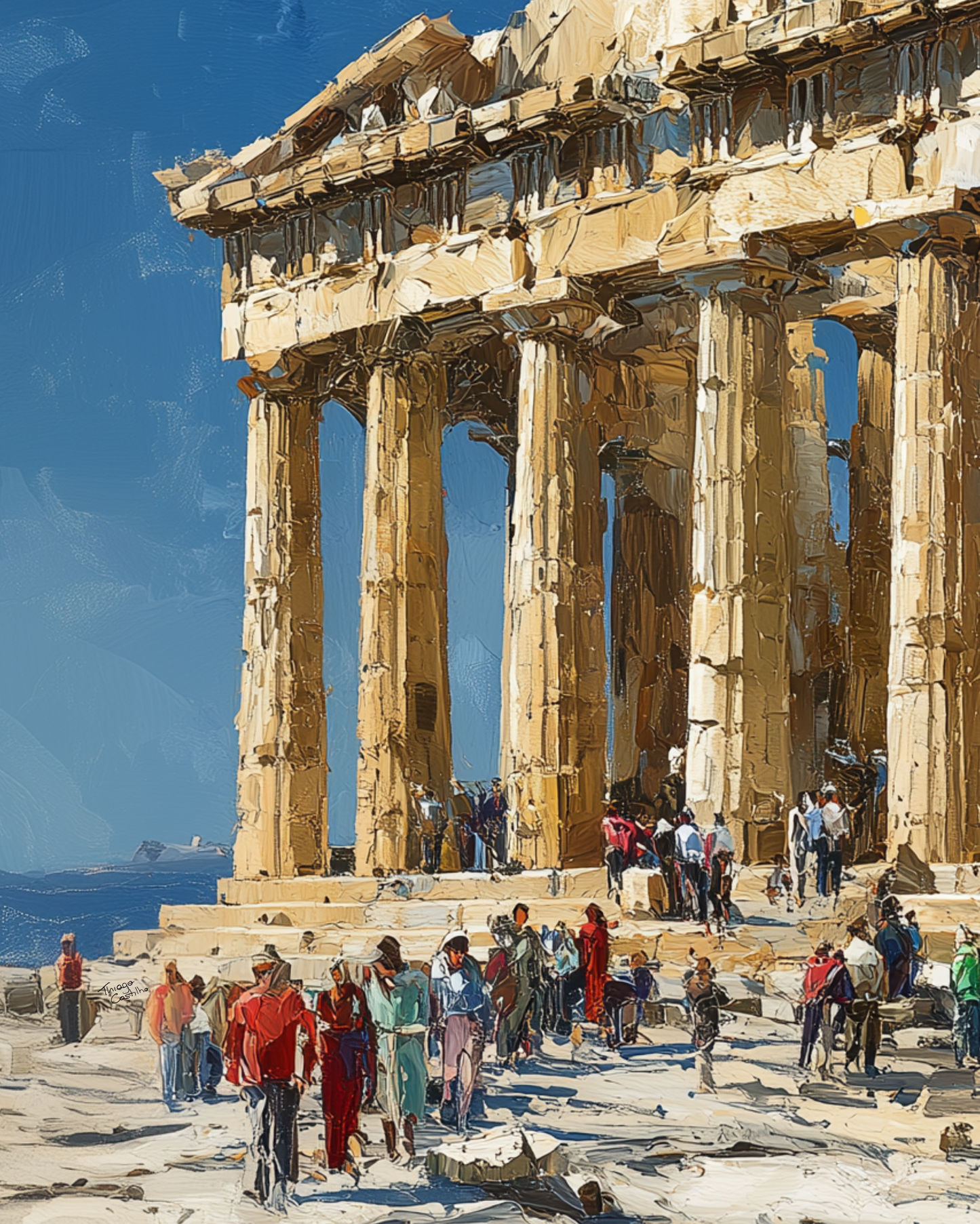 Athens Framed Canvas Wall Art – Fine Art, Parthenon Hill Acropolis Print, Travel Memory, Greece Wall Decor, Nature-Inspired Gift