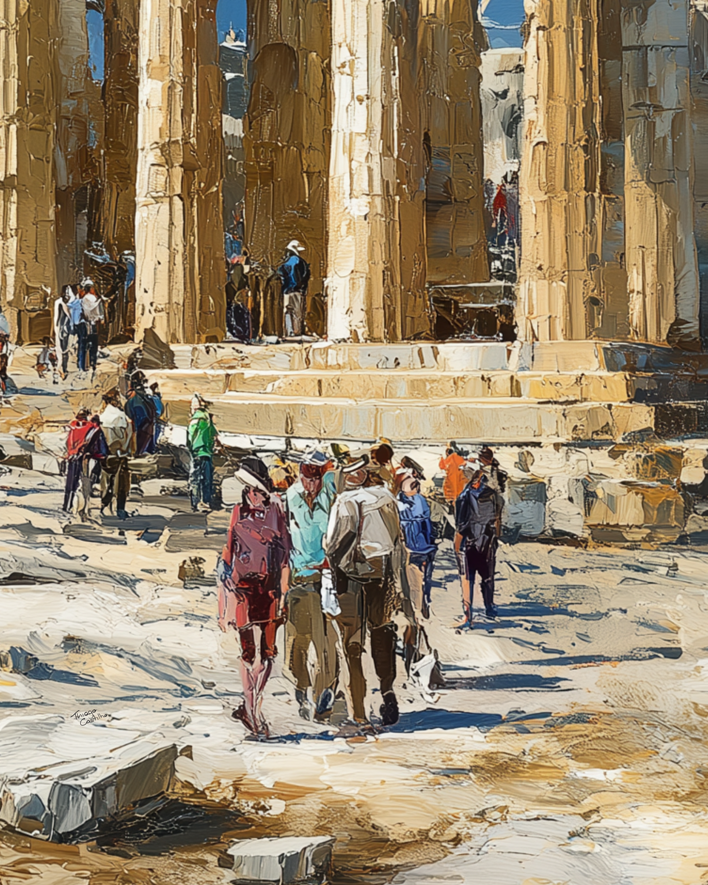 Athens Framed Canvas Wall Art – Fine Art, Parthenon Hill Acropolis Print, Travel Memory, Greece Wall Decor, Nature-Inspired Gift