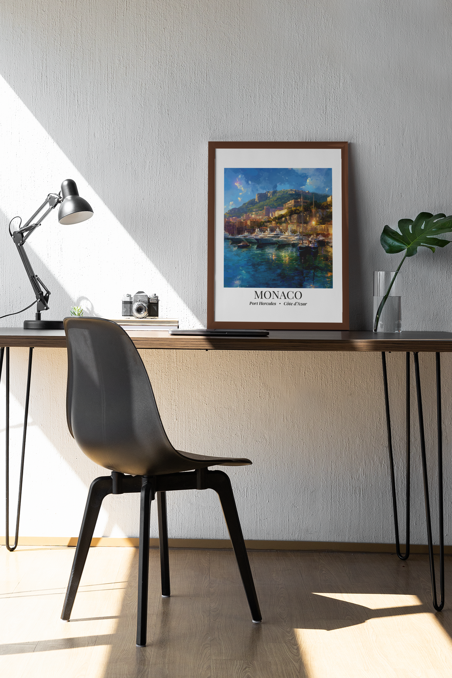 Monaco, Port Hercule - Impressionist Fine Art Poster - French Riviera Travel Print