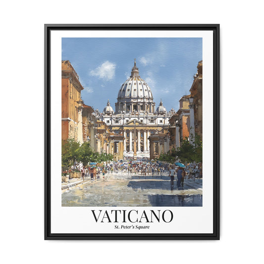 Vaticano St. Peter's Square Framed Matte Canvas Print