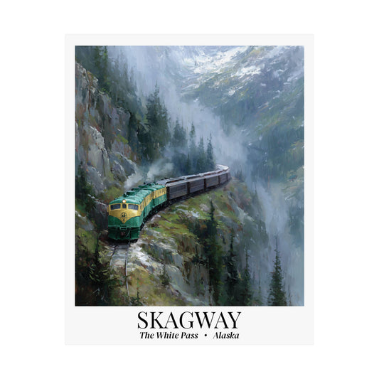 Skagway, Alaska - Impressionist Fine Art Poster - White Pass Railway Wall Art