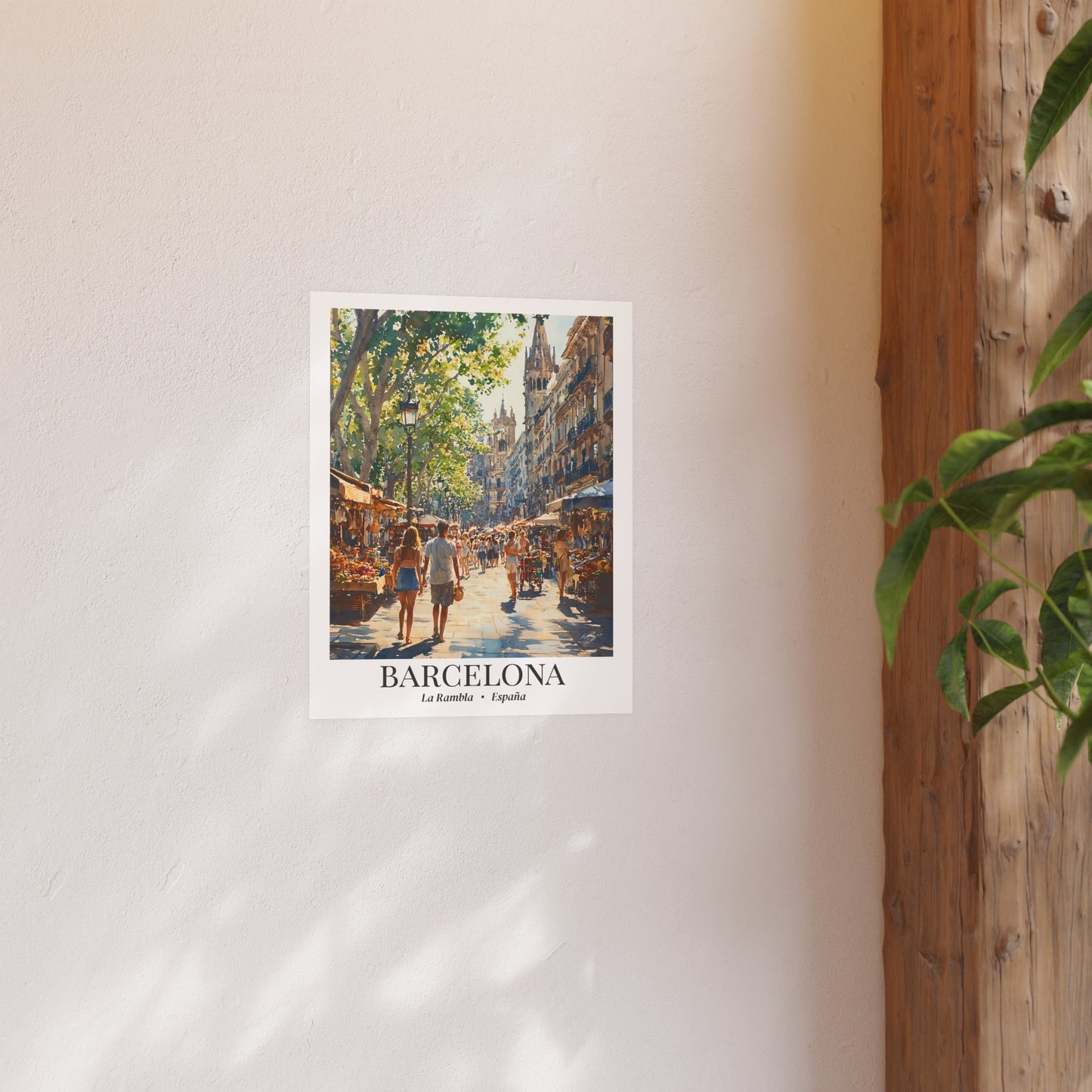 Barcelona Las Ramblas – Fine Art Poster Print, Spanish Cruise Ship Port Wall Art, Iconic Promenade Decor