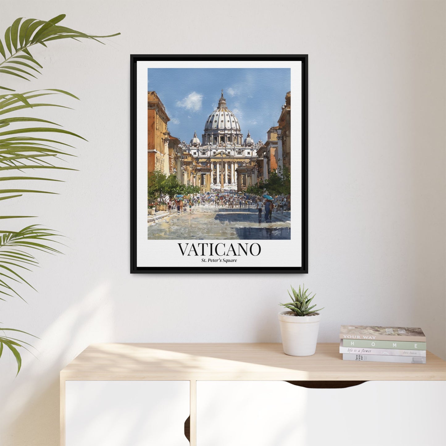 Vaticano St. Peter's Square Framed Matte Canvas Print