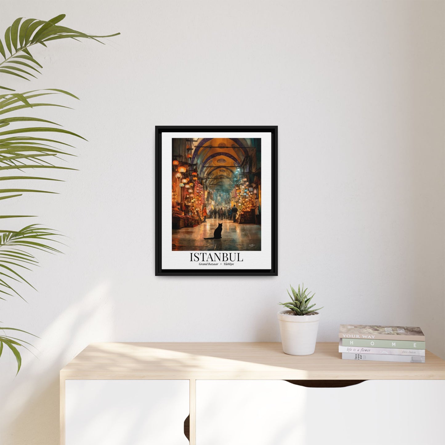 Istanbul Framed Canvas Wall Art – Fine Art, Grand Bazaar Print, Türkiye Travel Memory, Turkey Art, Cultural Wall Decor, Market-Inspired Gift