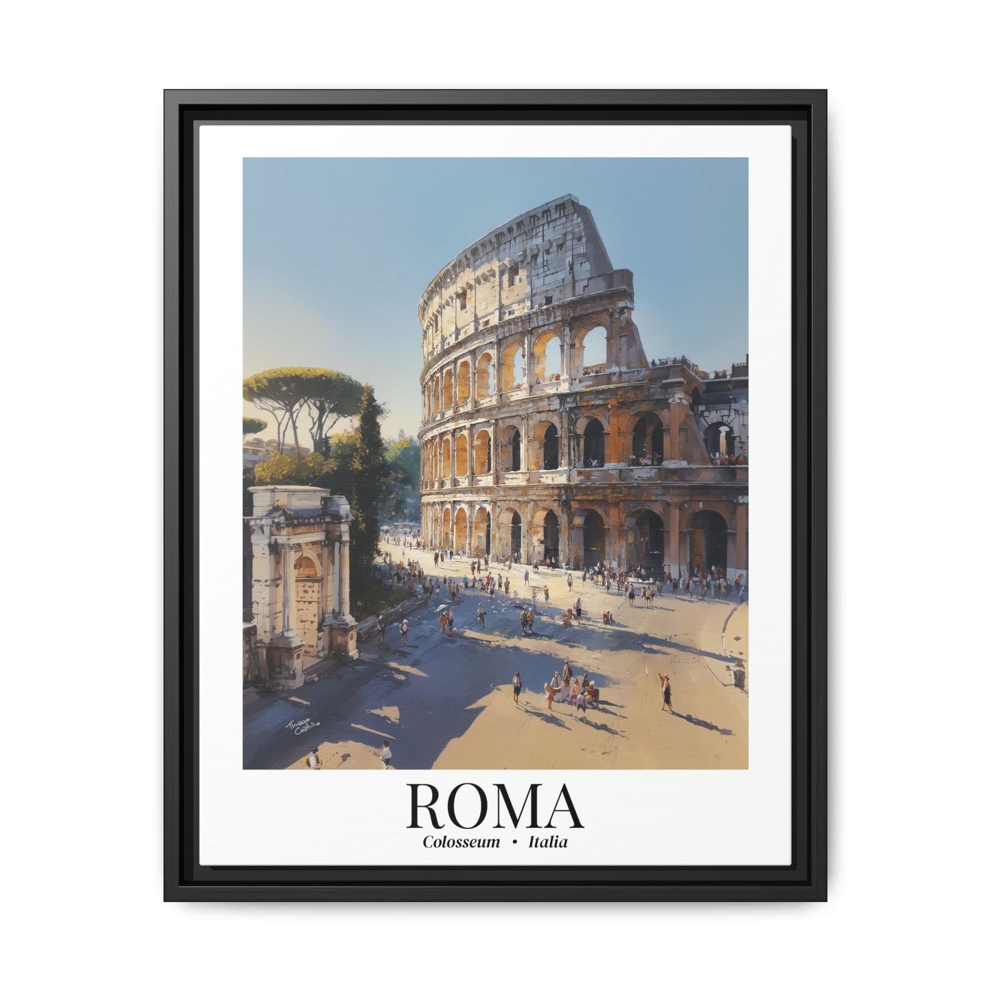 Rome Framed Canvas Wall Art – Fine Art, Colosseum Print, Cruise Port Memory, Italy Travel Decor, Roman Empire Gift for History Lovers