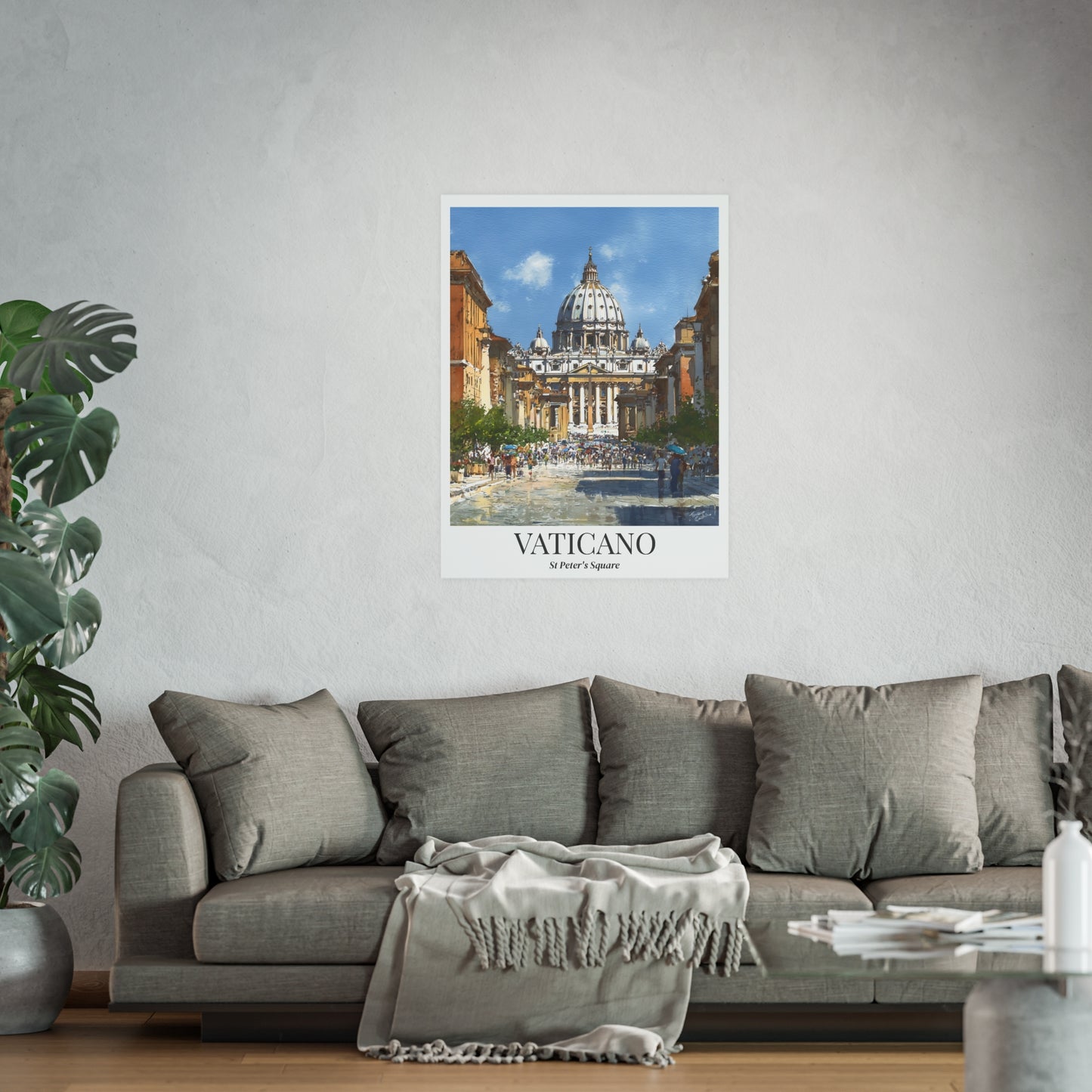 Vaticano St. Peter’s Square – Fine Art Poster Print, Rome Cruise Ship Port Wall Art, Basilica Landmark Decor