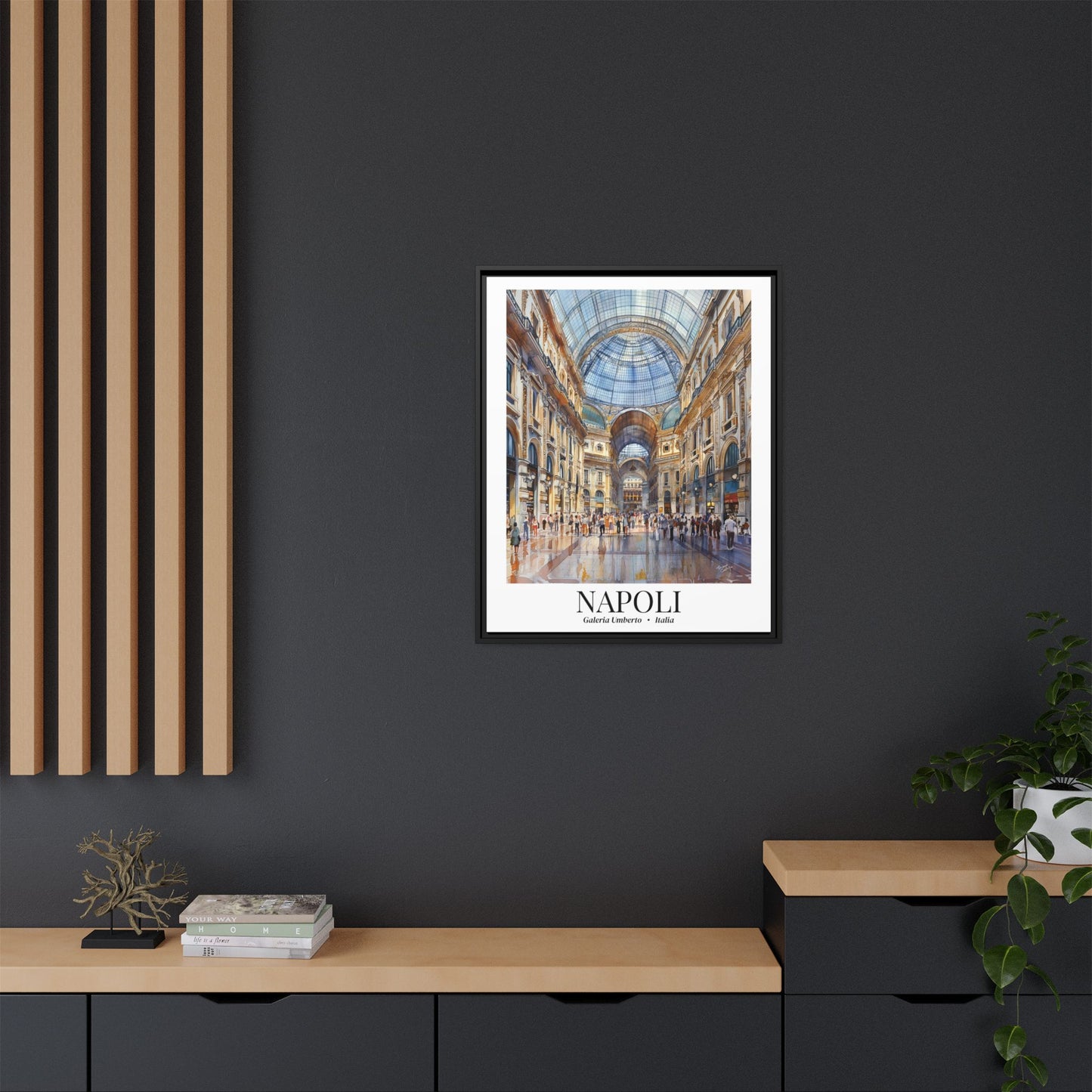 Napoli Galleria Umberto Matte Fine Art Canvas Print Framed
