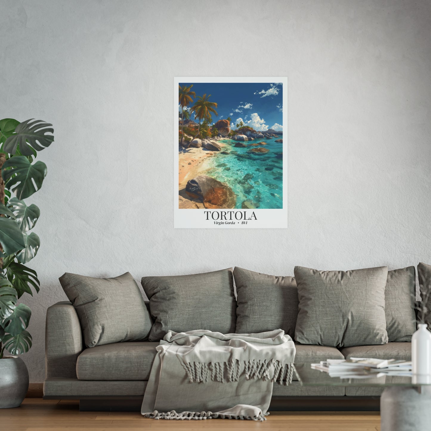 Tortola & Virgin Gorda The Baths – Fine Art Poster Print, British Virgin Islands Cruise Ship Wall Art, Exotic Rock Formations & Tropical Adventure