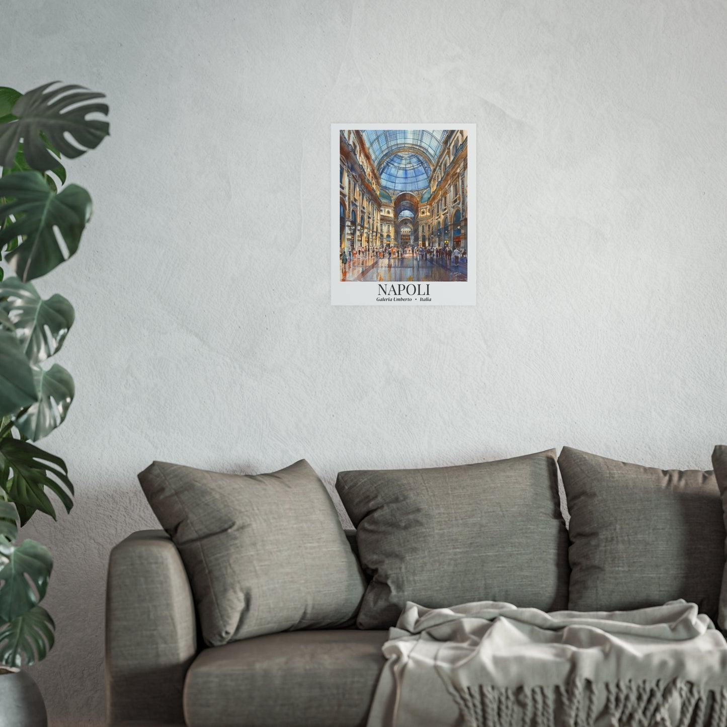 Naples Galleria Umberto – Fine Art Poster Print, Italian Cruise Ship Port Wall Art, Fashion & Street Life Decor