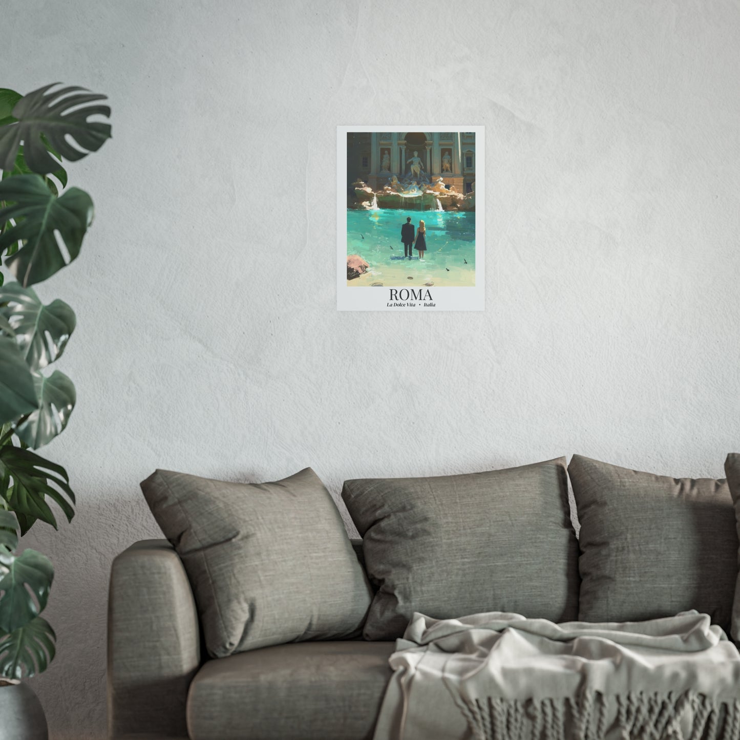 Rome Fontana di Trevi – Fine Art Poster Print, Italian Cruise Ship Port Wall Art, La Dolce Vita Landmark Decor