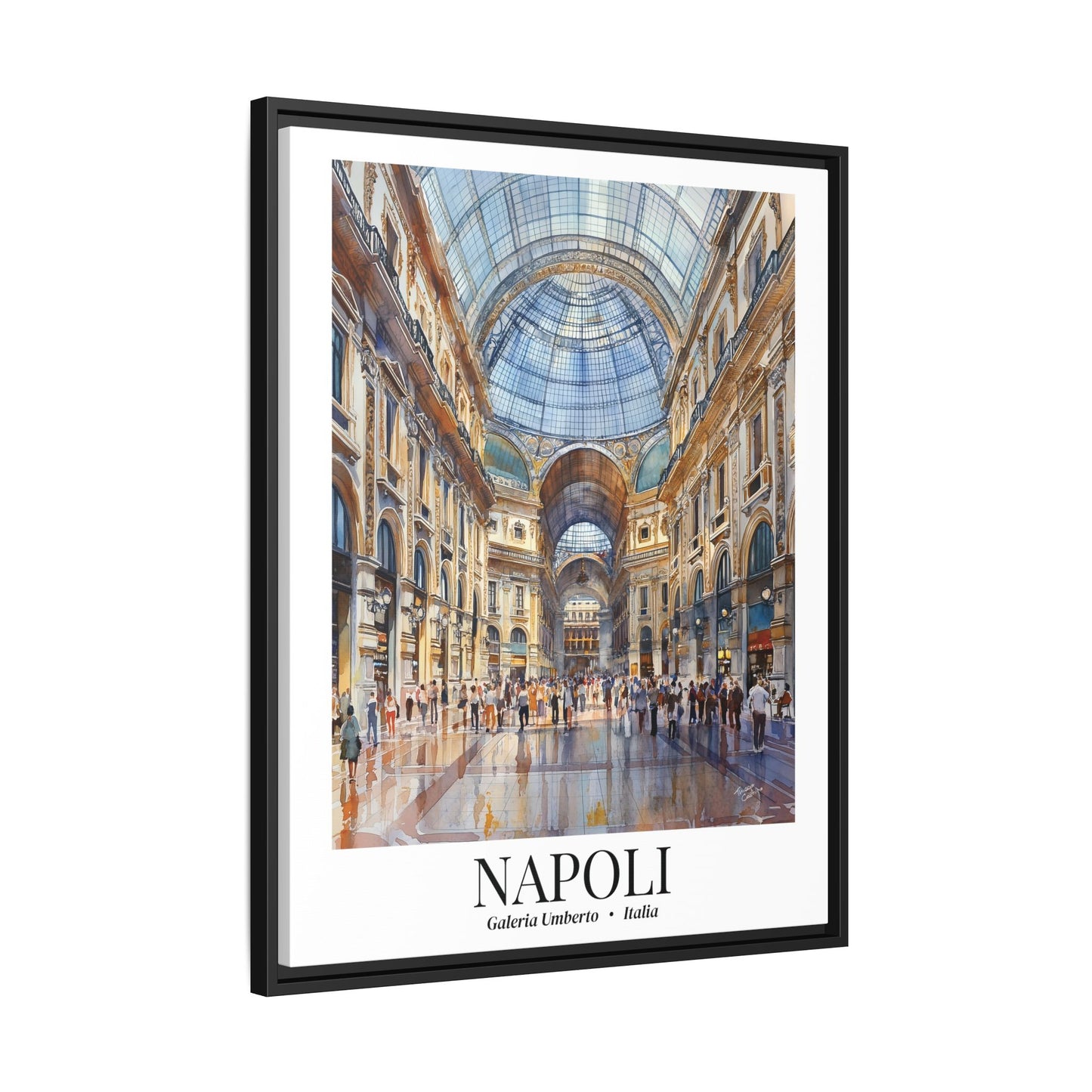 Napoli Galleria Umberto Matte Fine Art Canvas Print Framed