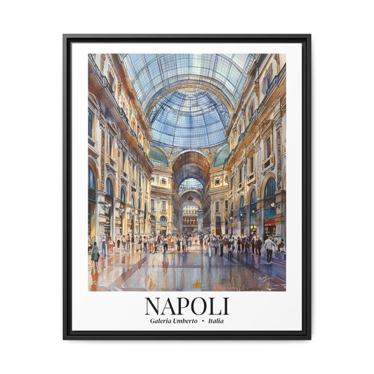 Napoli Galleria Umberto Matte Fine Art Canvas Print Framed