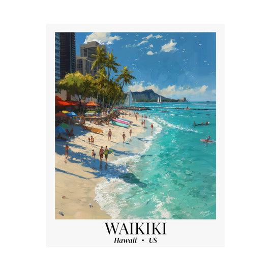 Waikiki Beach Fine Art Poster | Tropical Hawaii Wall Art