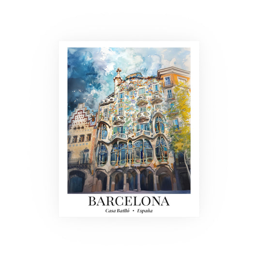 Barcelona Casa Batlló – Fine Art Poster Print, Cruise Ship Vacation, Wall Art, Gaudí Architecture Decor