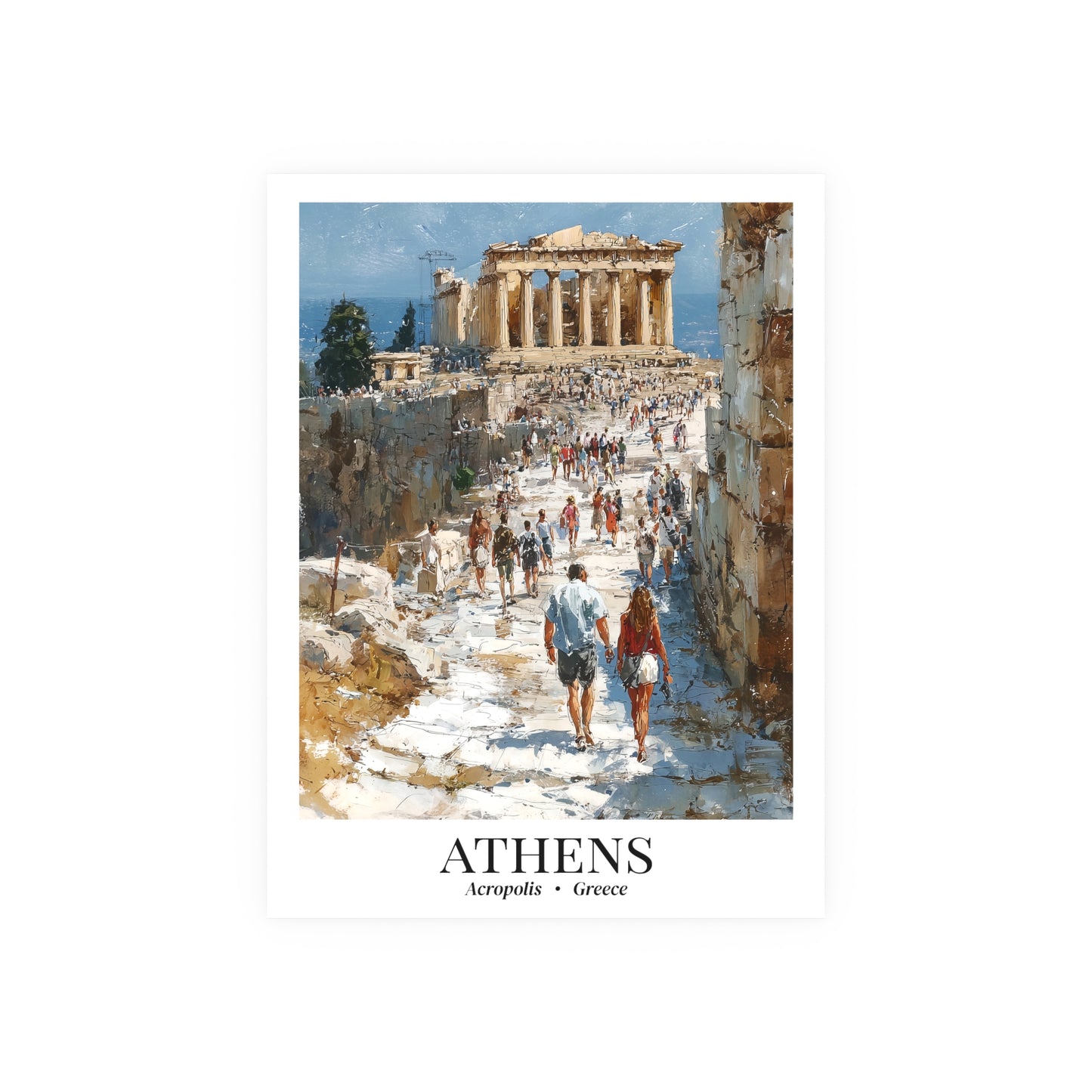 Athens Travel Poster – Fine Art Print, Acropolis Artwork, Shared Memory Wall Decor, Greece Souvenir