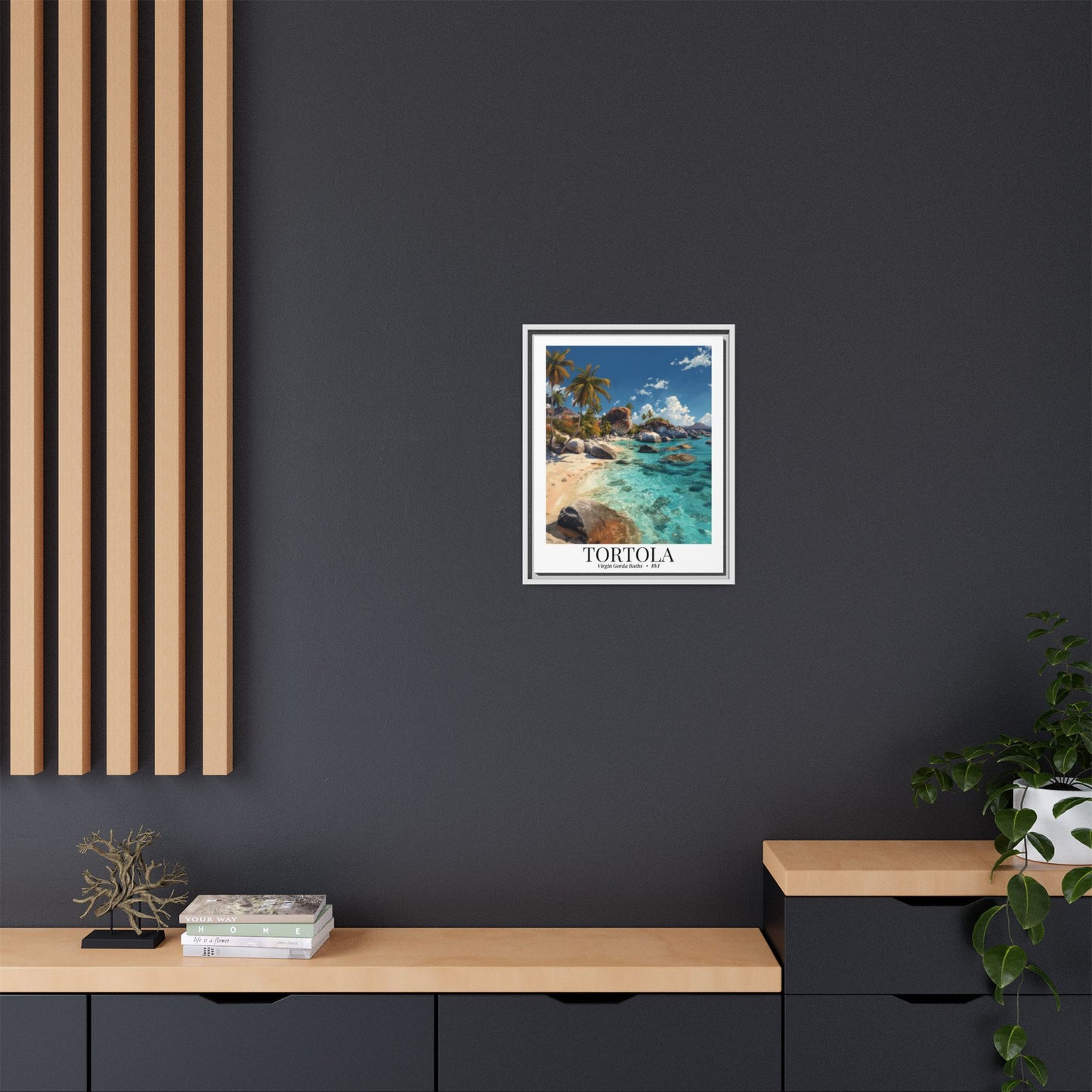 Tortola & Virgin Gorda The Baths – Fine Art Framed Canvas Print, British Virgin Islands Cruise Ship Wall Art, Exotic Rock Formations & Tropical Adventure