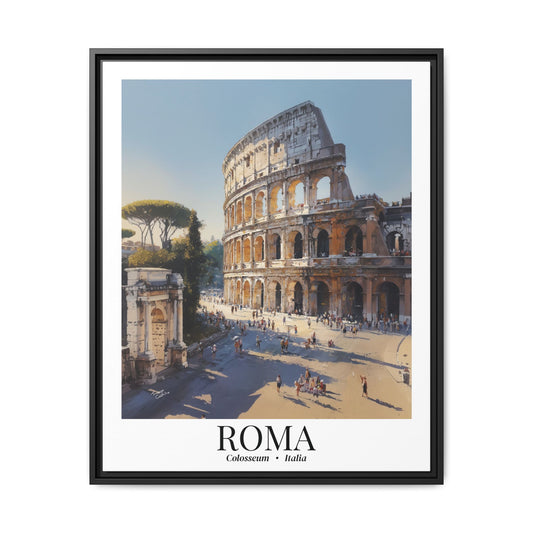 Rome Colosseum Matte Framed Canvas Fine Art Print — Travel Poster Wall Art