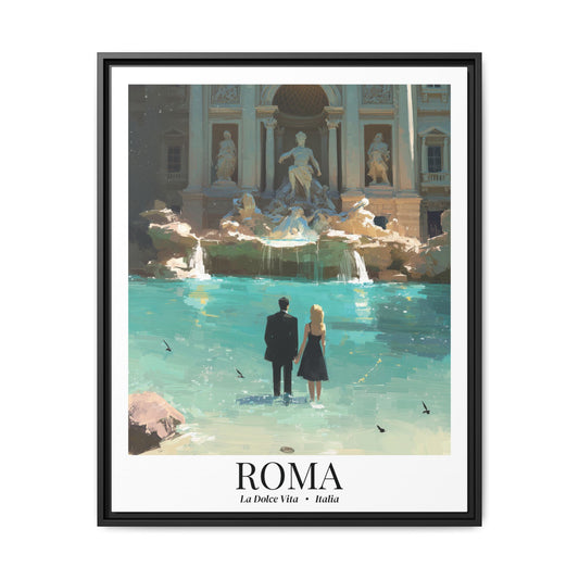 Roma Travel Poster Matte Canvas Fine Art Framed Canvas