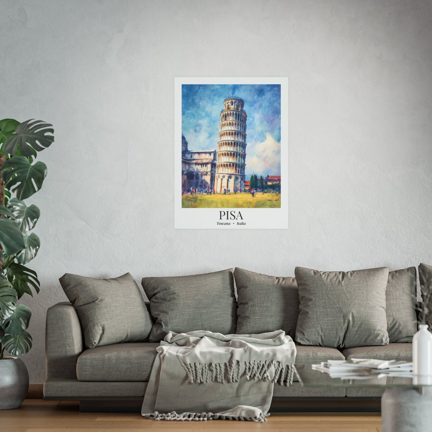 Pisa Leaning Tower – Fine Art Poster Print, Italian Cruise Ship Port Wall Art, Iconic Landmark Decor