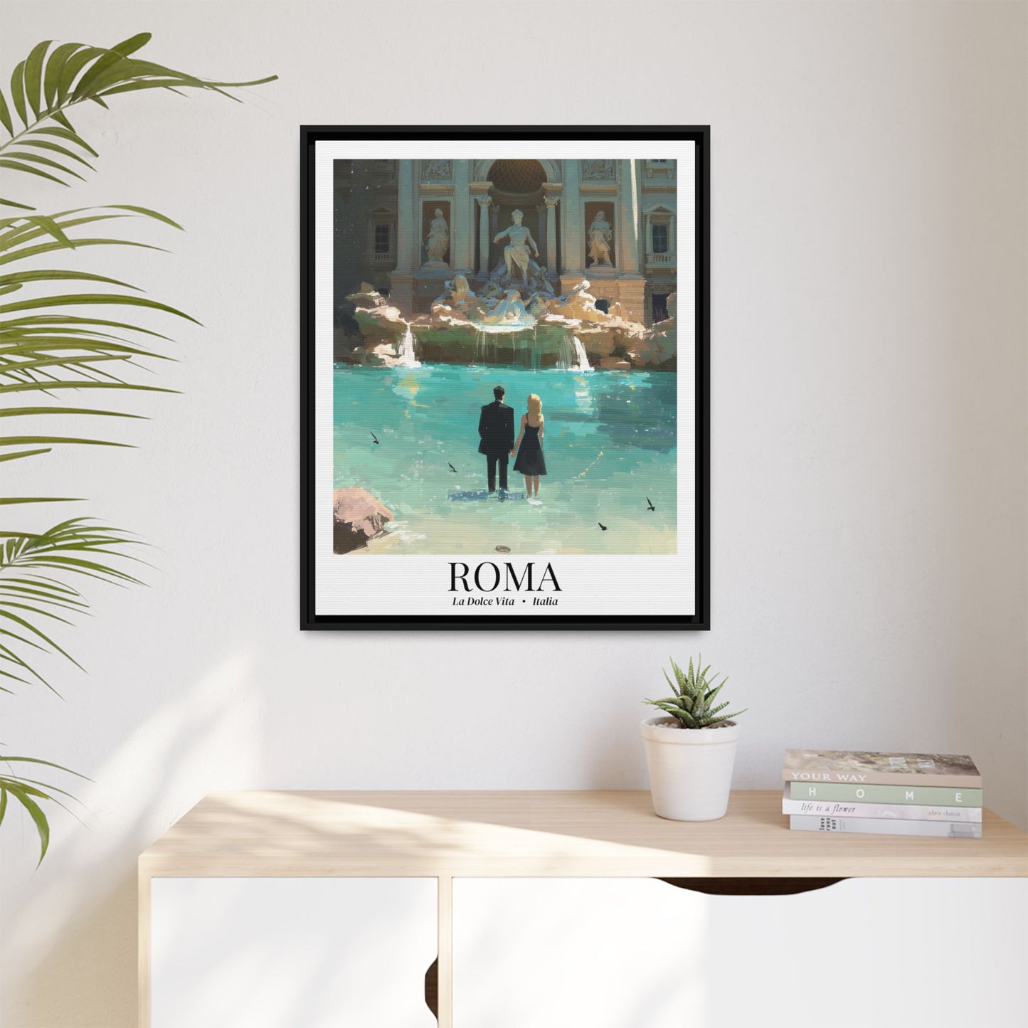 Roma Travel Poster Matte Canvas Fine Art Framed Canvas