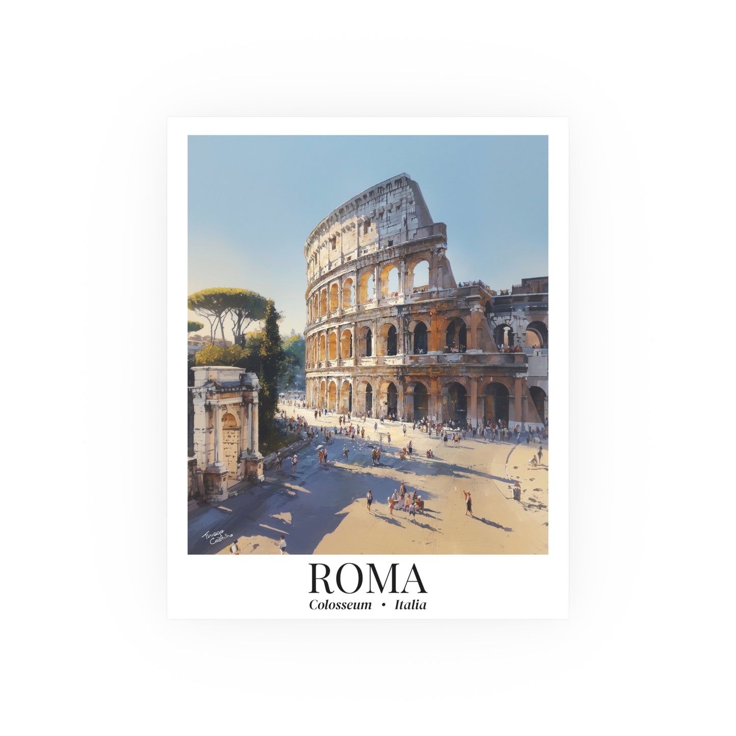 Rome Colosseum – Fine Art Poster Print, Italian Cruise Ship Port Wall Art, Ancient Landmark Decor