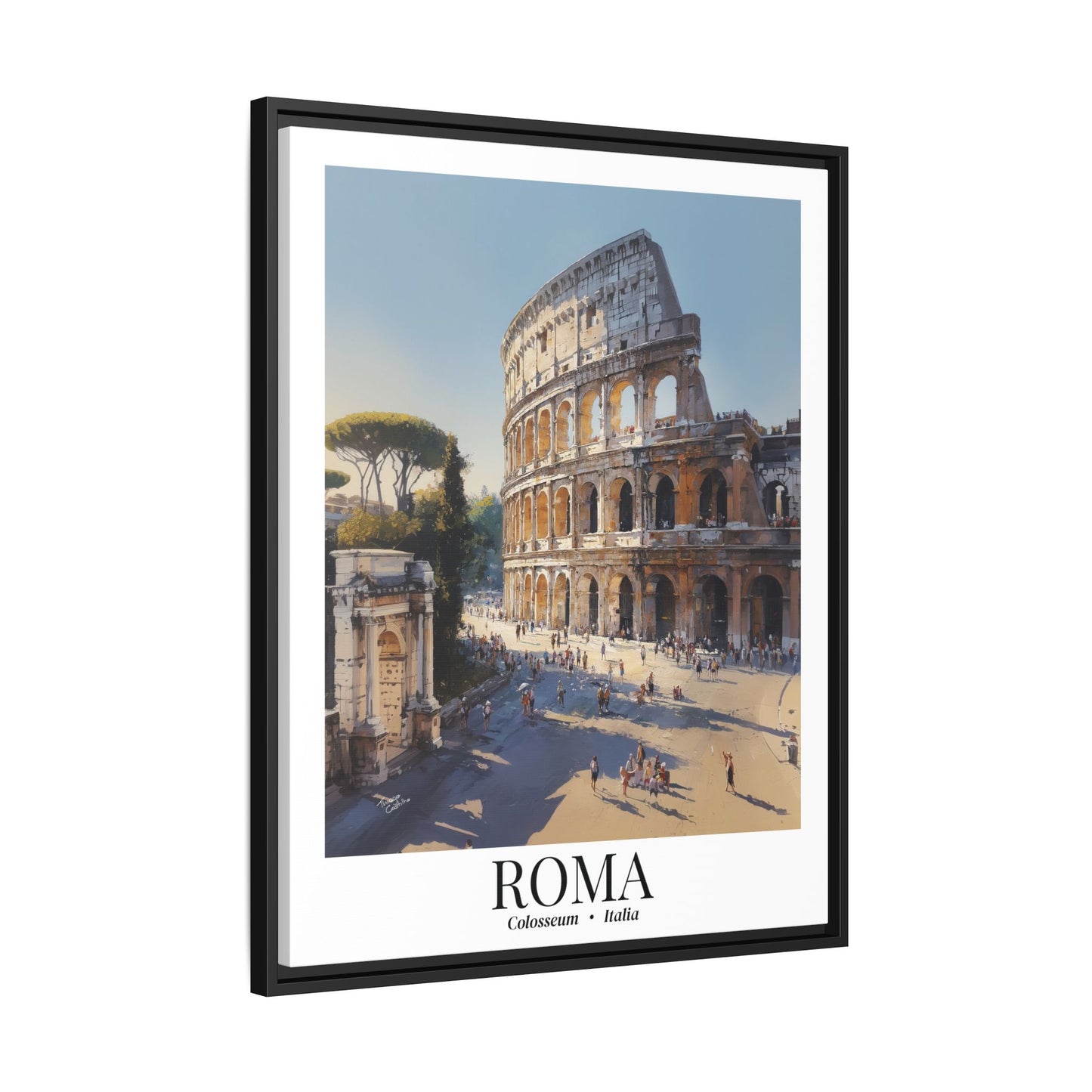 Rome Colosseum Matte Framed Canvas Fine Art Print — Travel Poster Wall Art