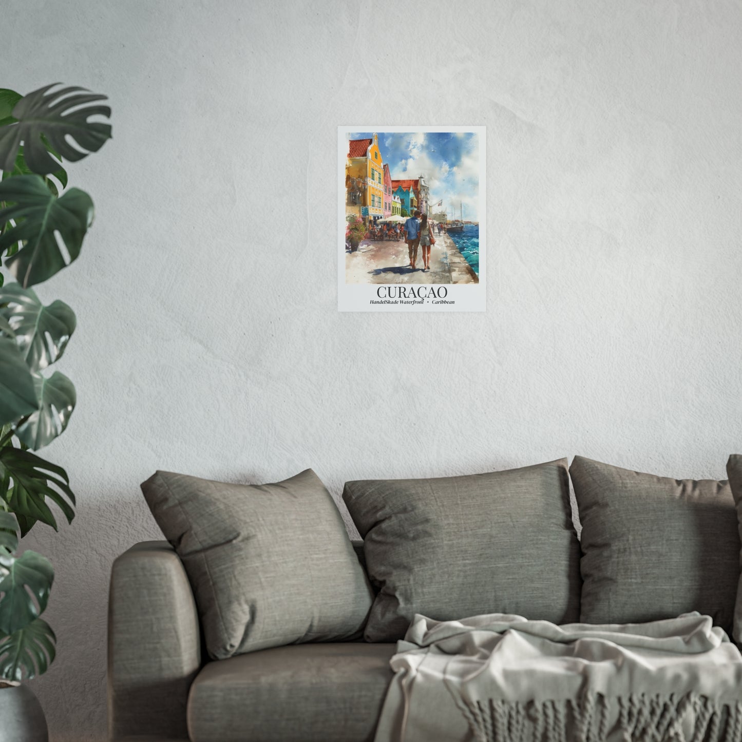 Curaçao Fine Art Print – Handelskade Waterfront Poster, Caribbean Travel Memory, Shared Wall Decor, Willemstad Souvenir